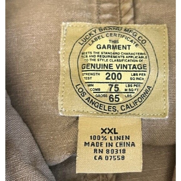 Vtg Lucky Brand Utility Jacket XXL Field Cargo Military Chore Coat Barn Safari - Picture 7 of 7